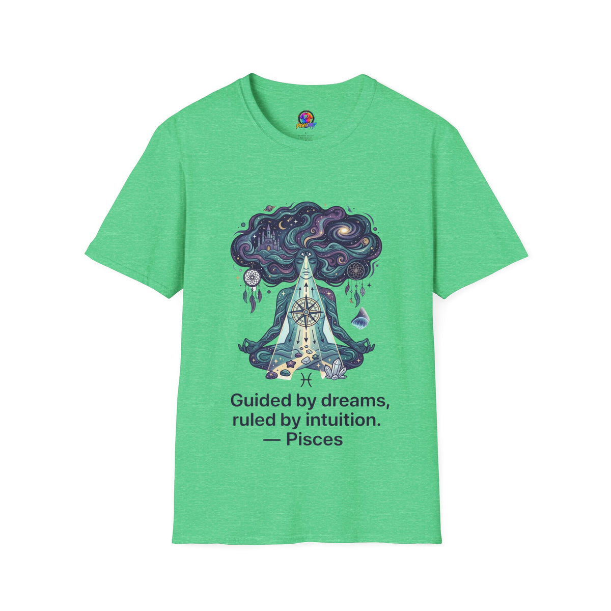 Dreamy Meditation T-Shirt — 'Guided by dreams, ruled by intuition' Spiritual Art Tee