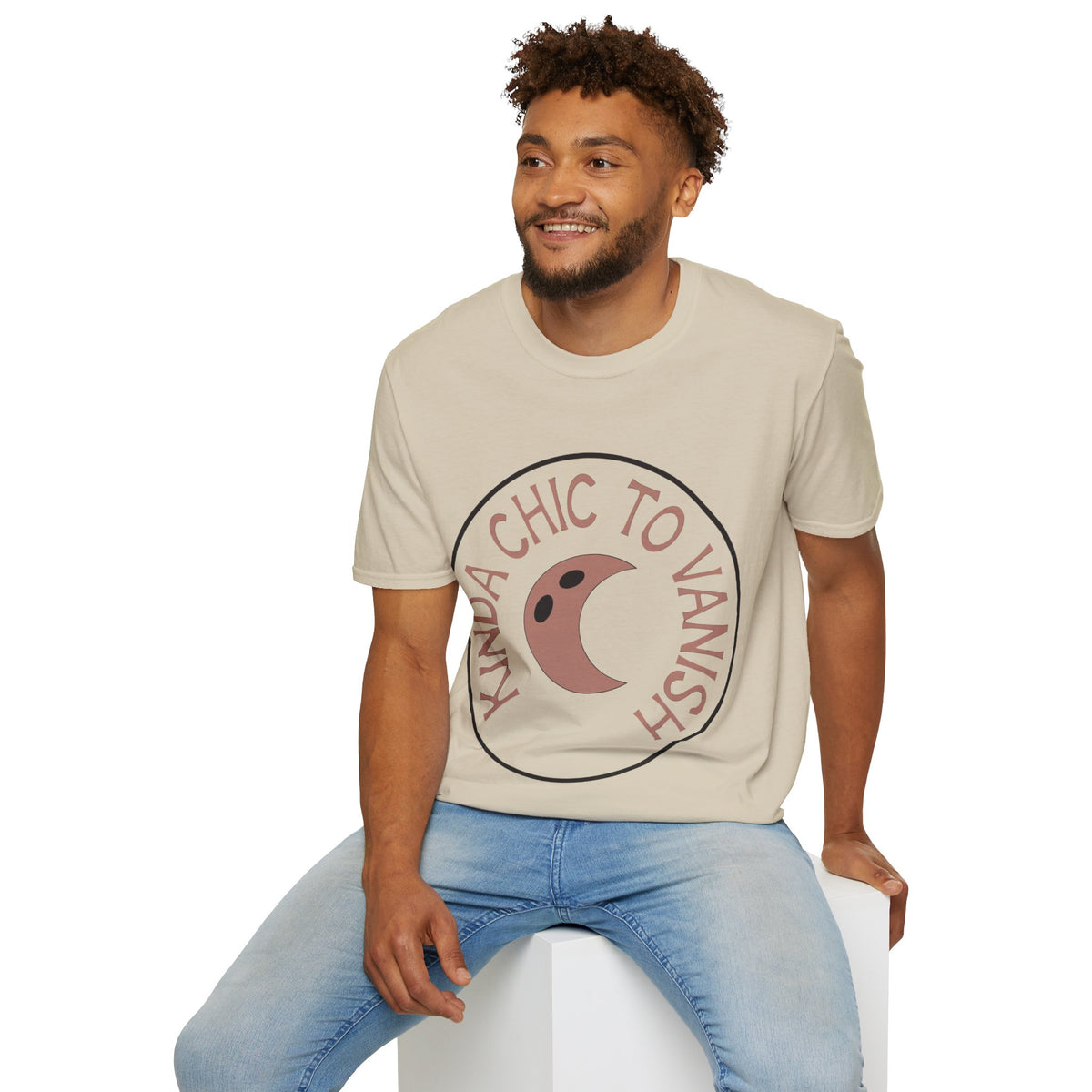 T-Shirt — "Kinda Chic to Vanish" Crescent Moon Graphic Tee - Trending Now - August 2026