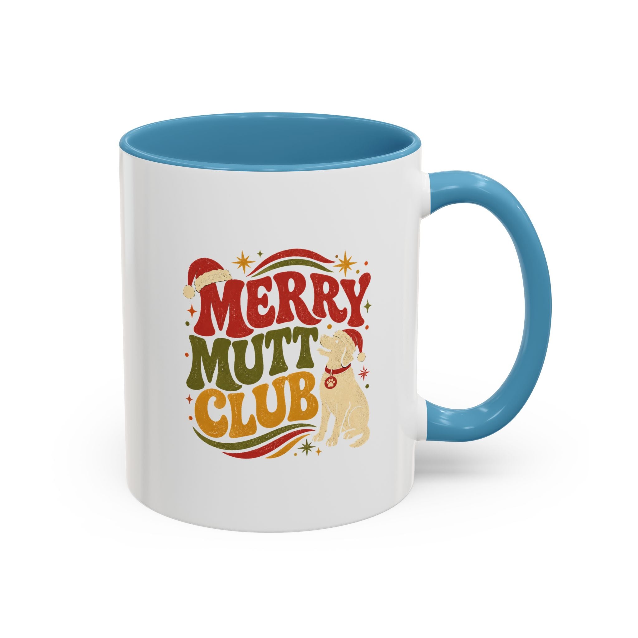 Modern Day Christmas Merry Mutt Club Accent Coffee Mug — Festive Dog Lover Holiday Gift
