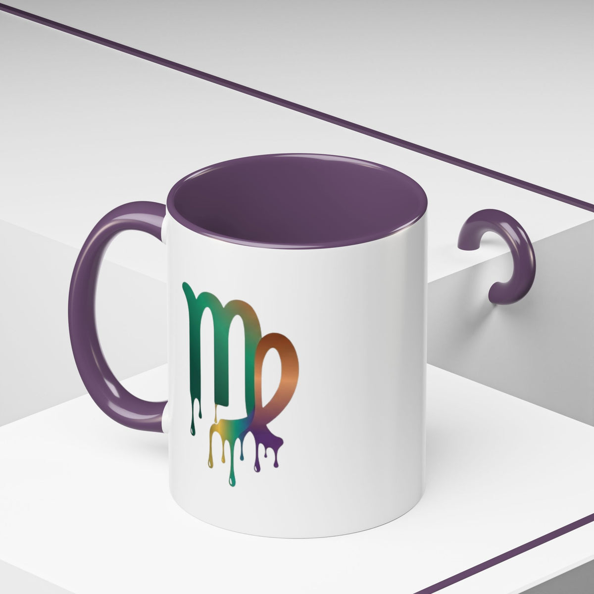 Virgo Zodiac Virgo Drip Accent Coffee Mug — Colorful Zodiac Astrology Gift