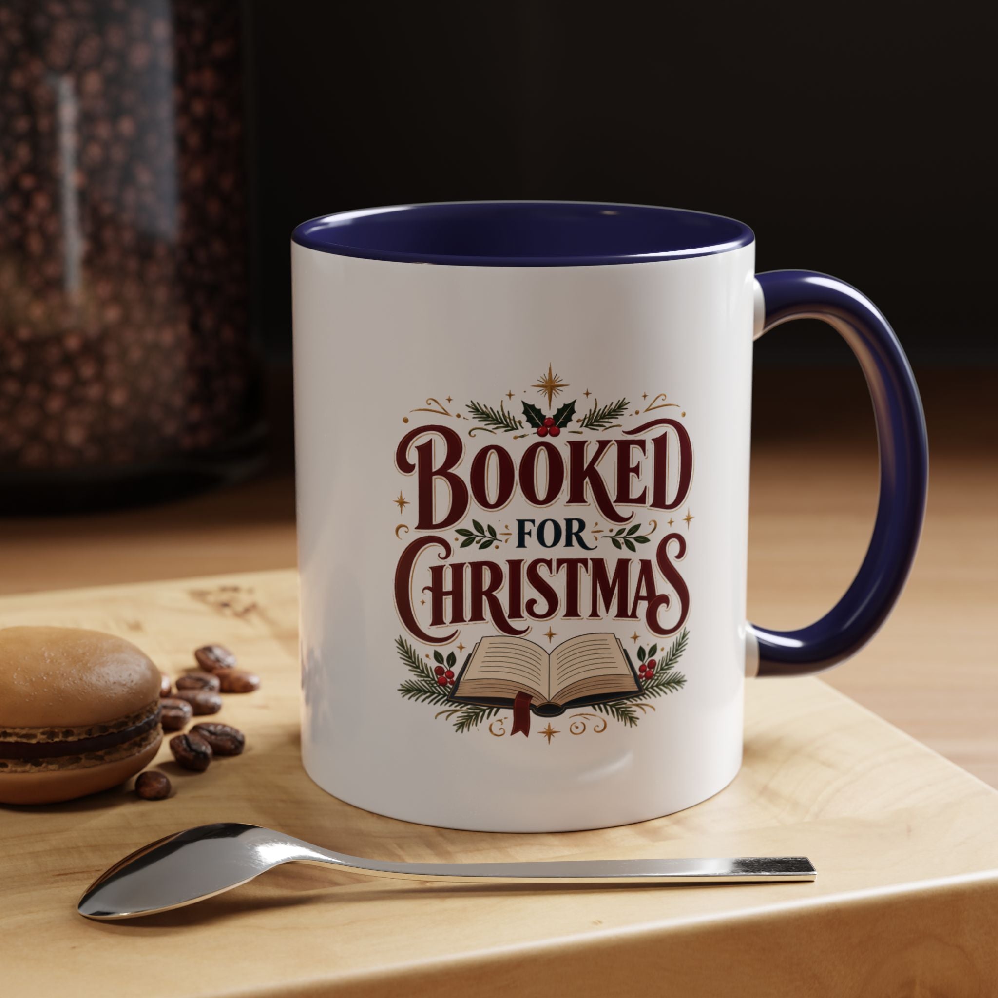Christmas Booked for Christmas Coffee Mug — Holiday Book Lover Accent Mug