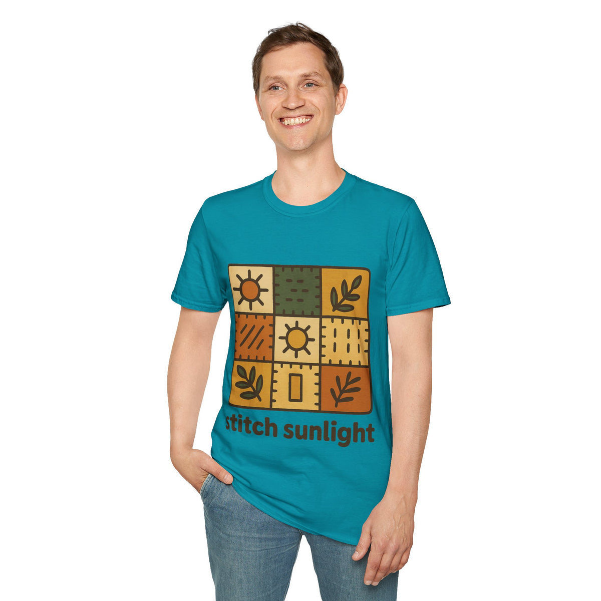 T-Shirt — Rustic Sunflower Patchwork “Catch Sunlight” Graphic Tee - Trending Now - September 2026