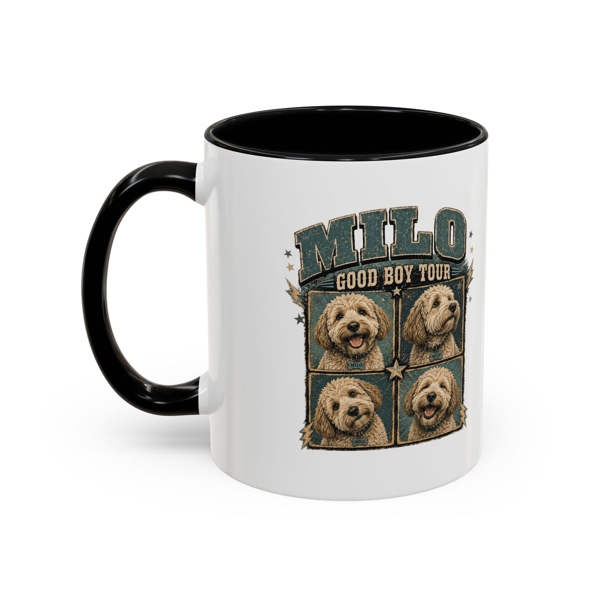 Milo Bailey Dog Dad Mom Milo 'Good Boy Tour' Accent Coffee Mug – Personalized Dog Photo Tribute