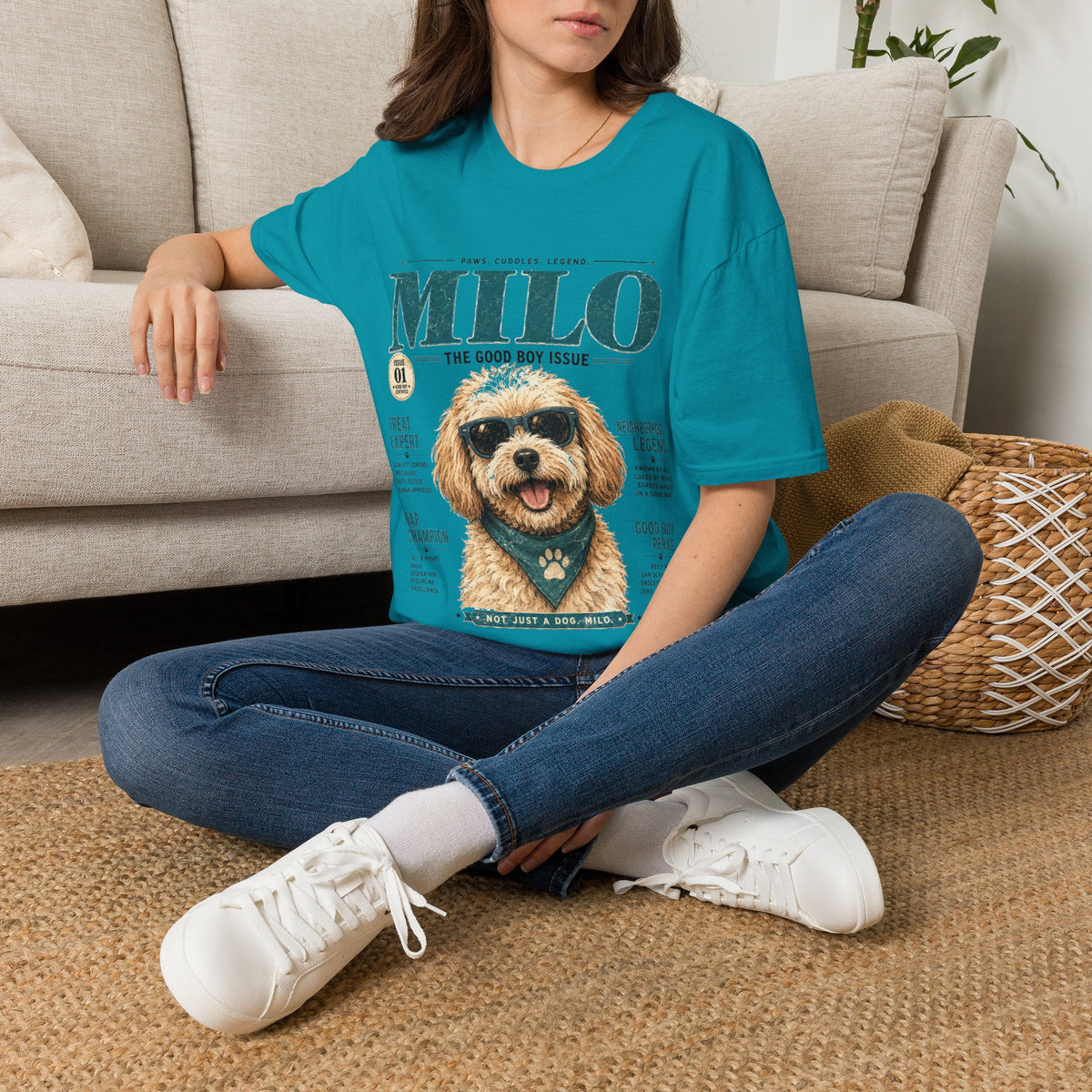 Milo 'The Good Boy Issue' T-Shirt — Cute Dog Magazine Cover Tee