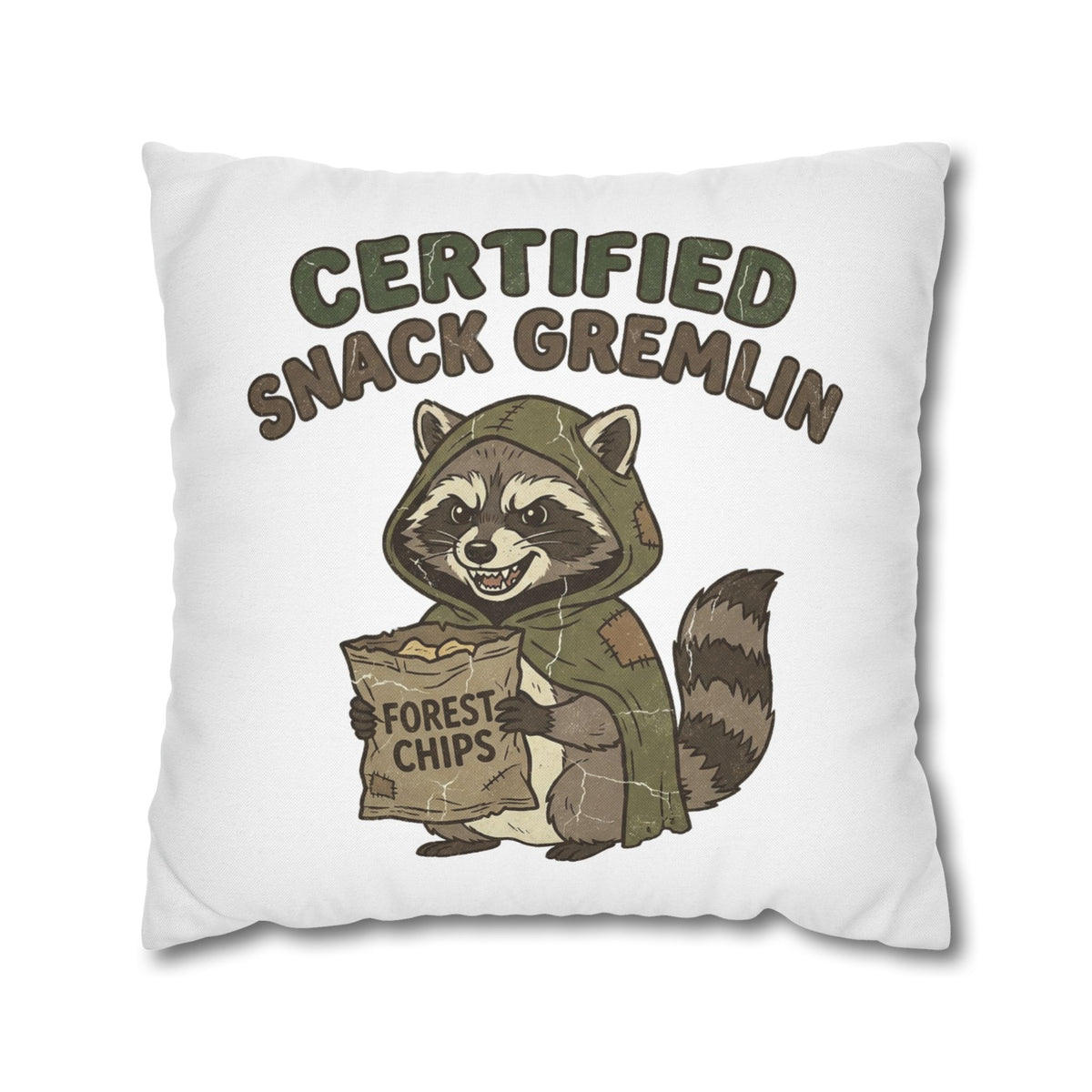 Funny Certified Snack Gremlin Raccoon Throw Pillowcase