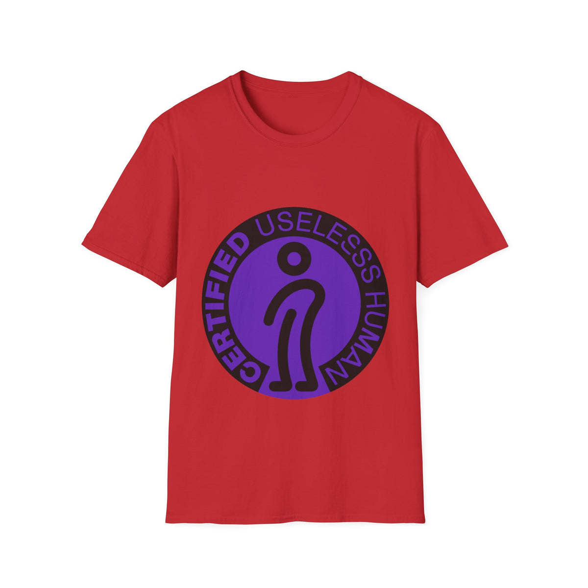 "Certified Useless Human" Funny Meme Tee | Sarcastic Purple Badge T-Shirt - Trending Now - September 2026