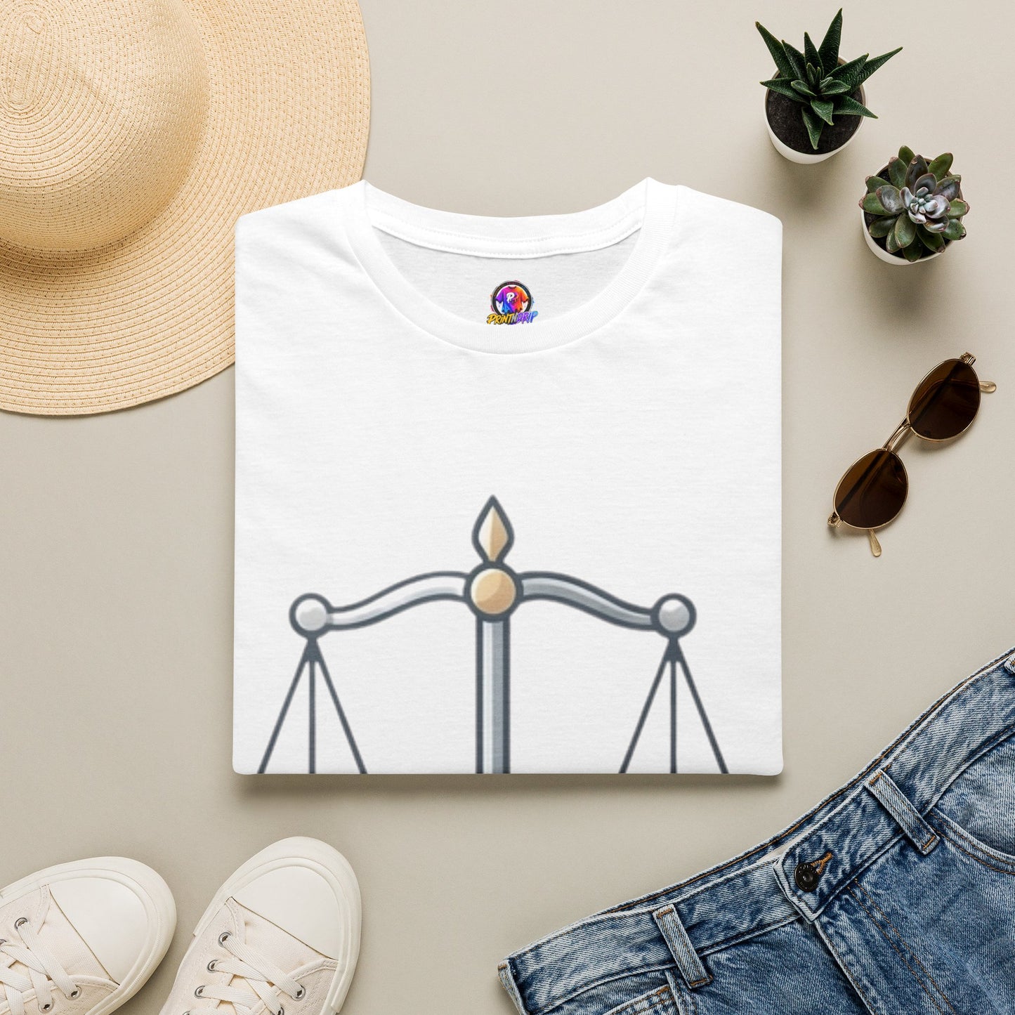 Libra Scales T-Shirt — Zodiac Balance Graphic Tee