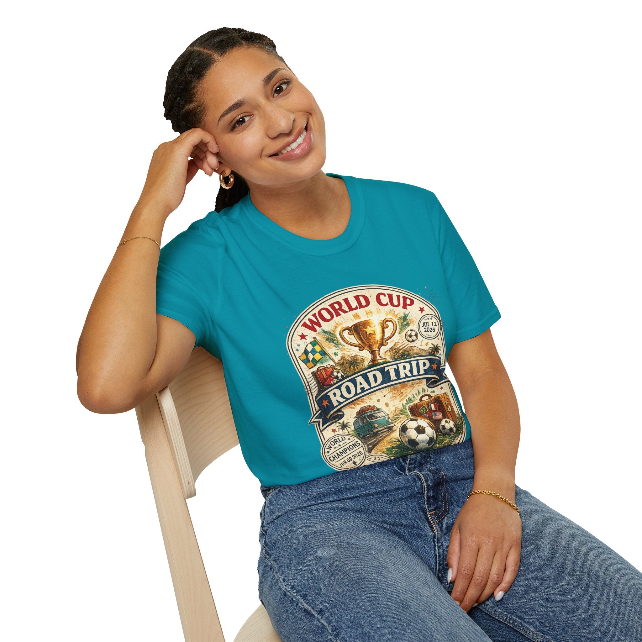 World Cup Road Trip T-Shirt — Vintage Soccer Trophy Design