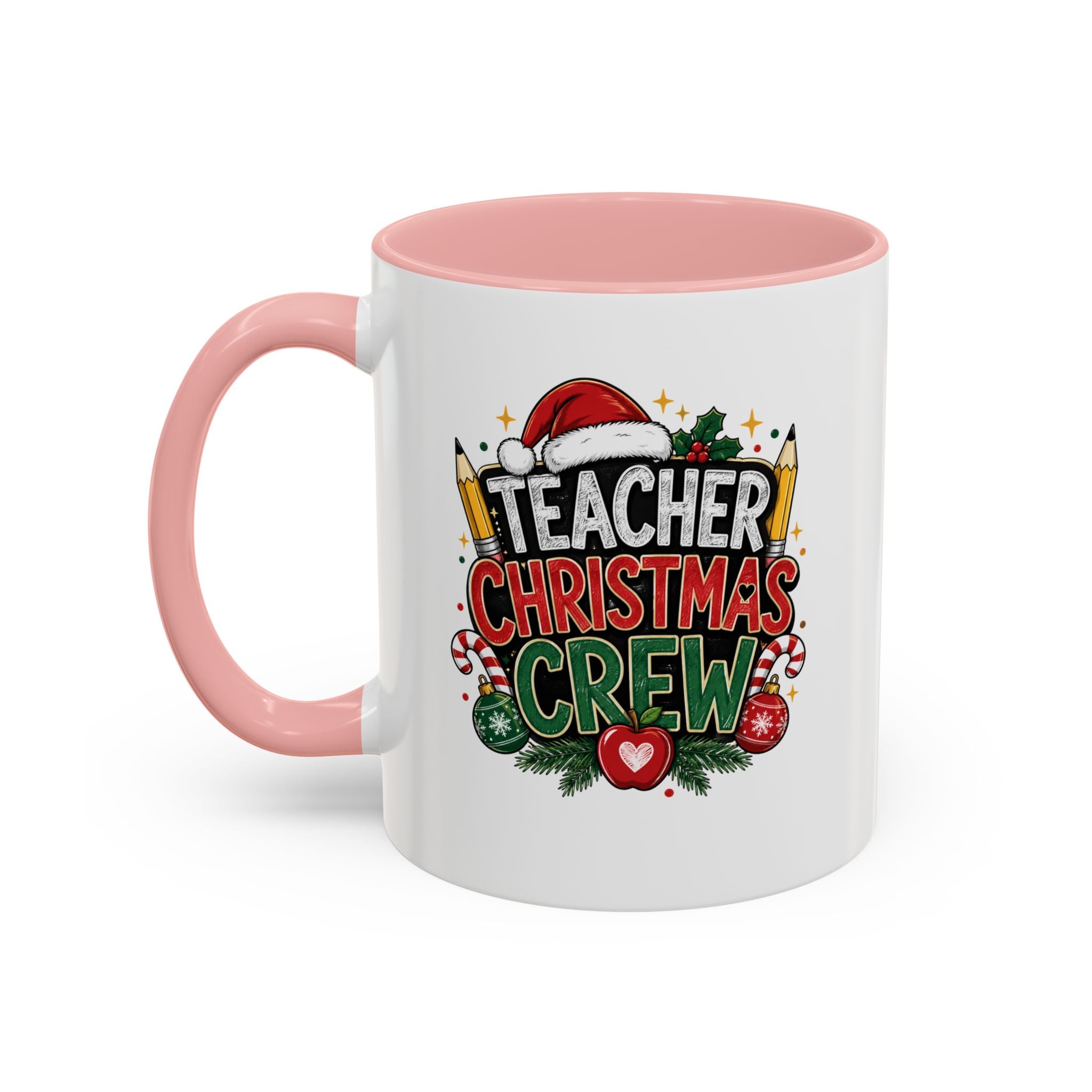 Teacher Christmas Crew Accent Coffee Mug – Holiday Teacher Gift