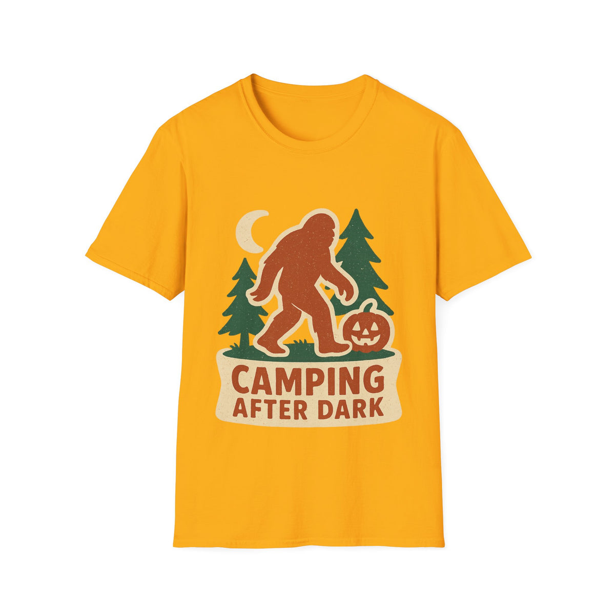 Camping After Dark T‑Shirt — Retro Bigfoot Camp Graphic Tee - Trending Now - August 2026