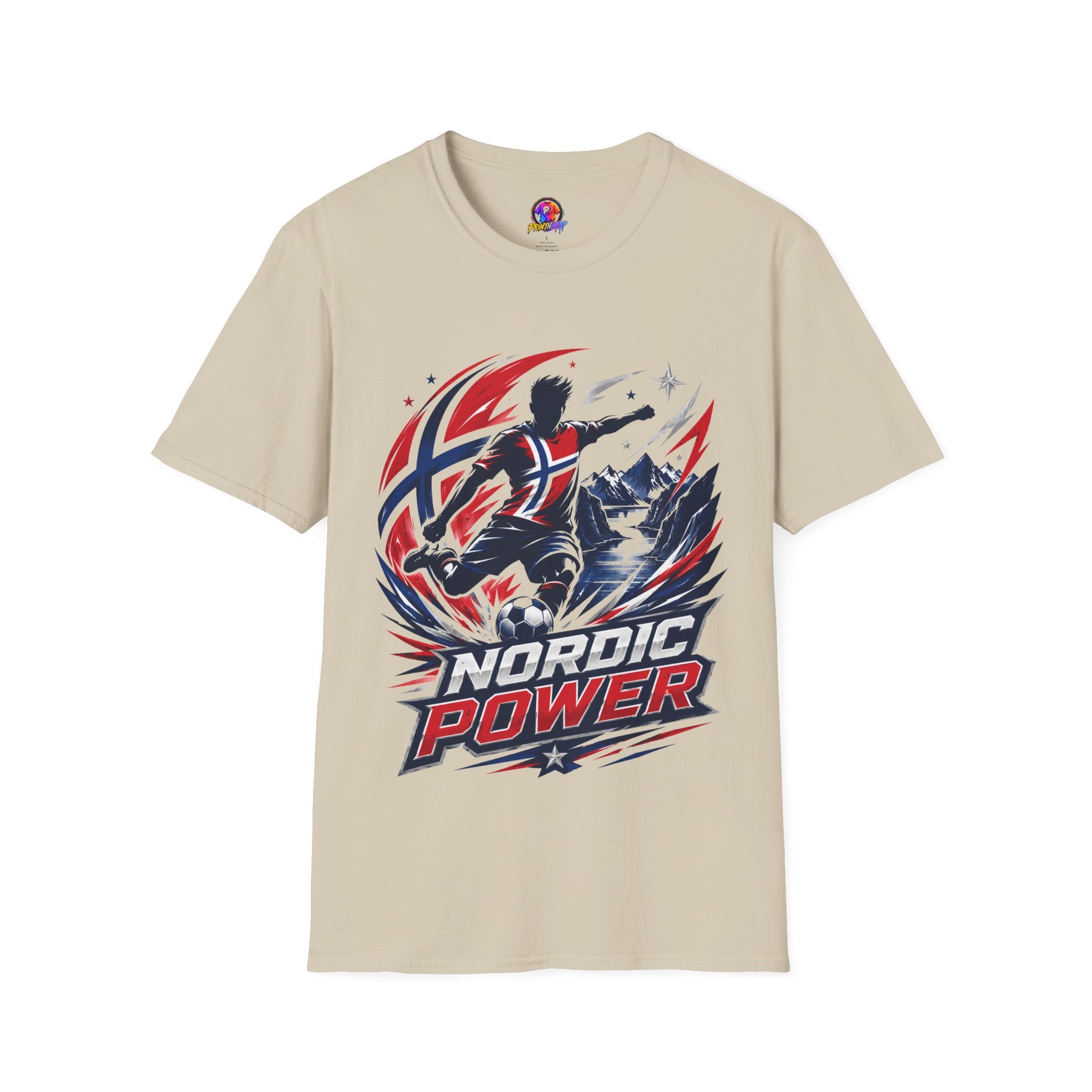 Norway Nordic Power T-Shirt — Viking Flag Silhouette Graphic Tee