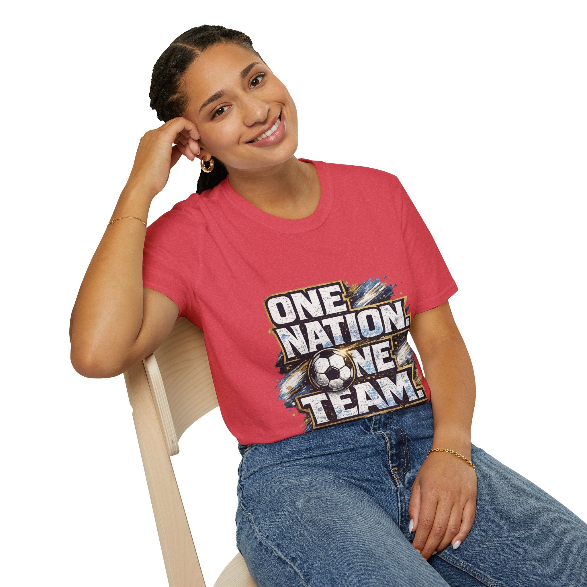 One Nation One Team Soccer T-Shirt — Supportive Fan Tee