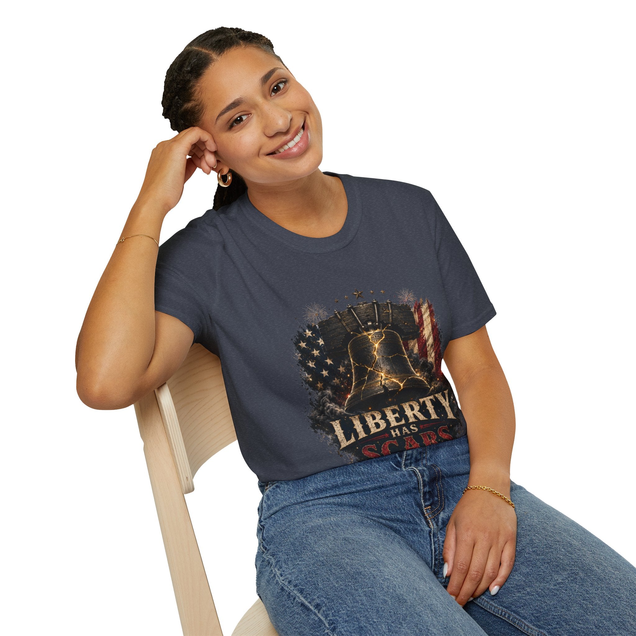 Liberty Has Scars T-Shirt — Vintage Liberty Bell Patriotic Tee