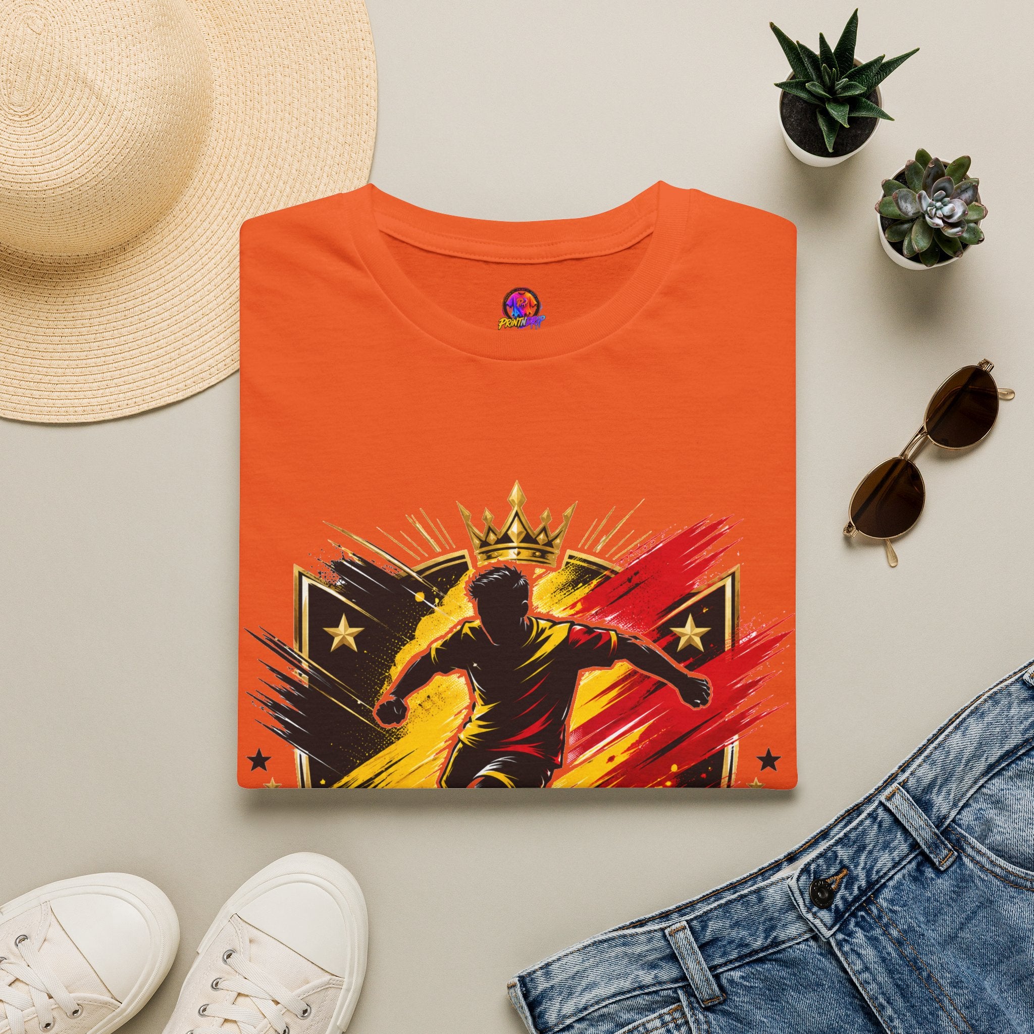 Belgium Soccer T-Shirt — 'Tricolor Strike' Graphic Jersey Tee