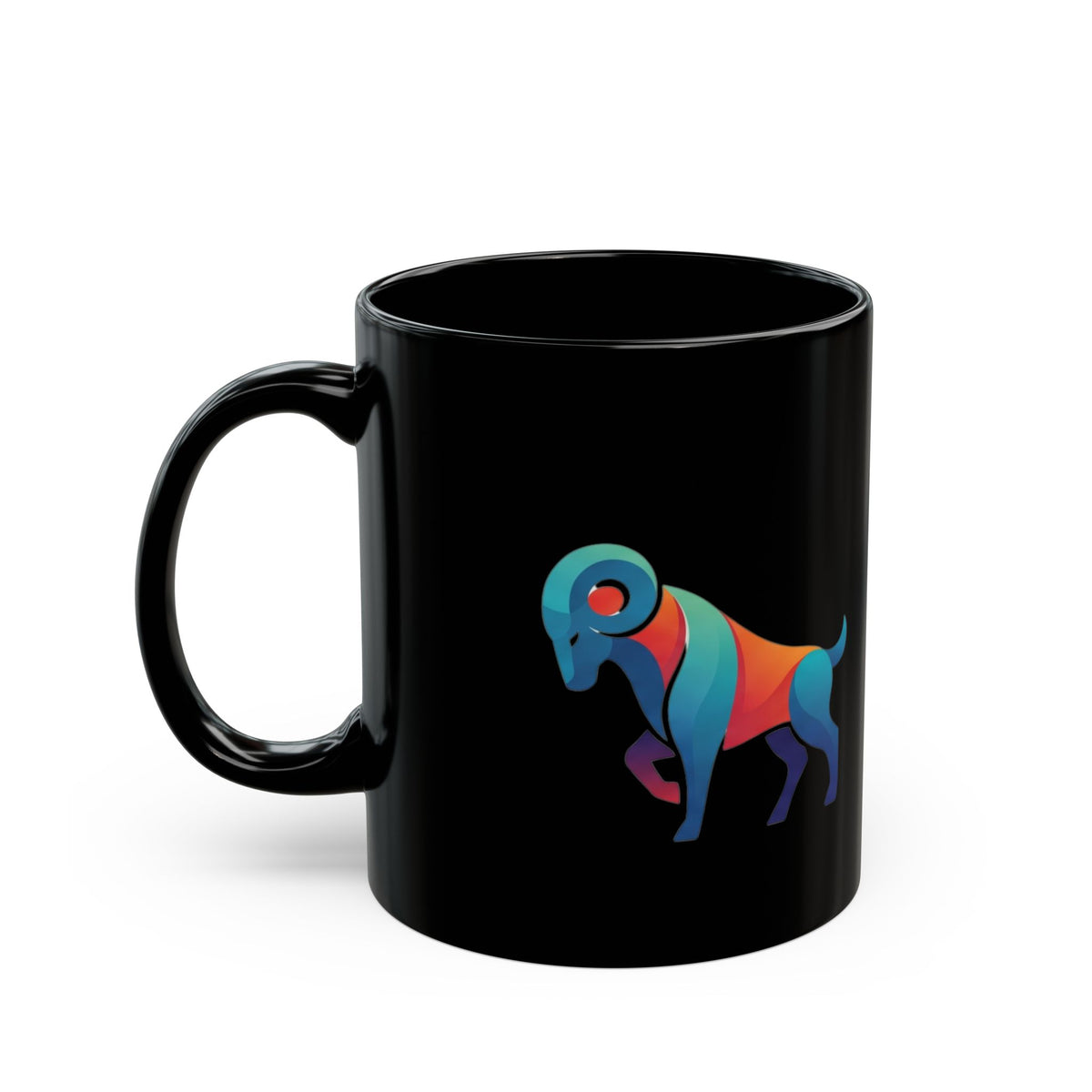 Aries Zodiac Colorful Ram Art Mug — Multicolor Zodiac Aries Coffee Cup