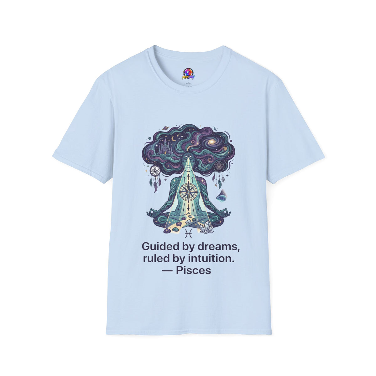 Dreamy Meditation T-Shirt — 'Guided by dreams, ruled by intuition' Spiritual Art Tee