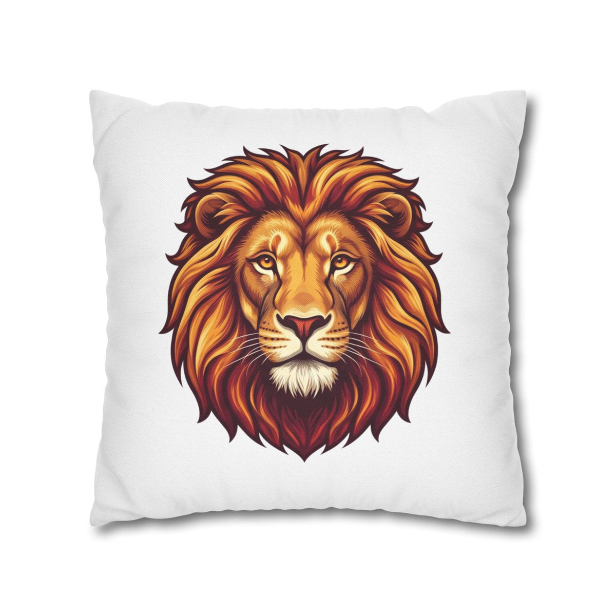 Leo Zodiac Spun Square Pillowcase Lion Face Decorative Pillowcase