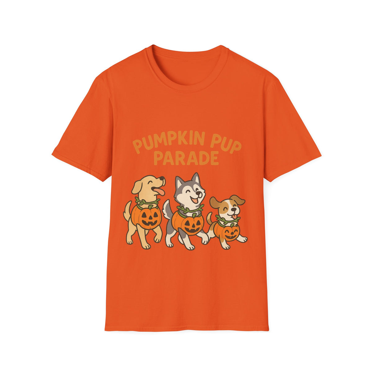 Pumpkin Pup Parade Graphic Tee, Cute Halloween Dogs Fall Season T-Shirt - Trending Now - September 2026