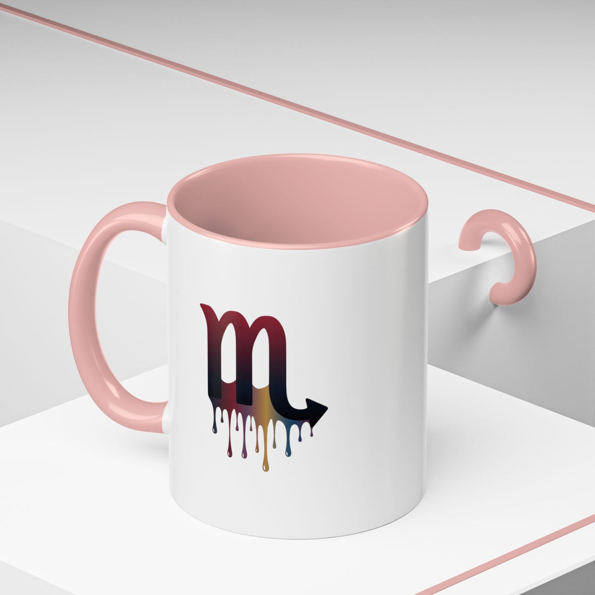 Scorpio Drip Accent Coffee Mug – Zodiac Scorpio Symbol Ceramic Mug