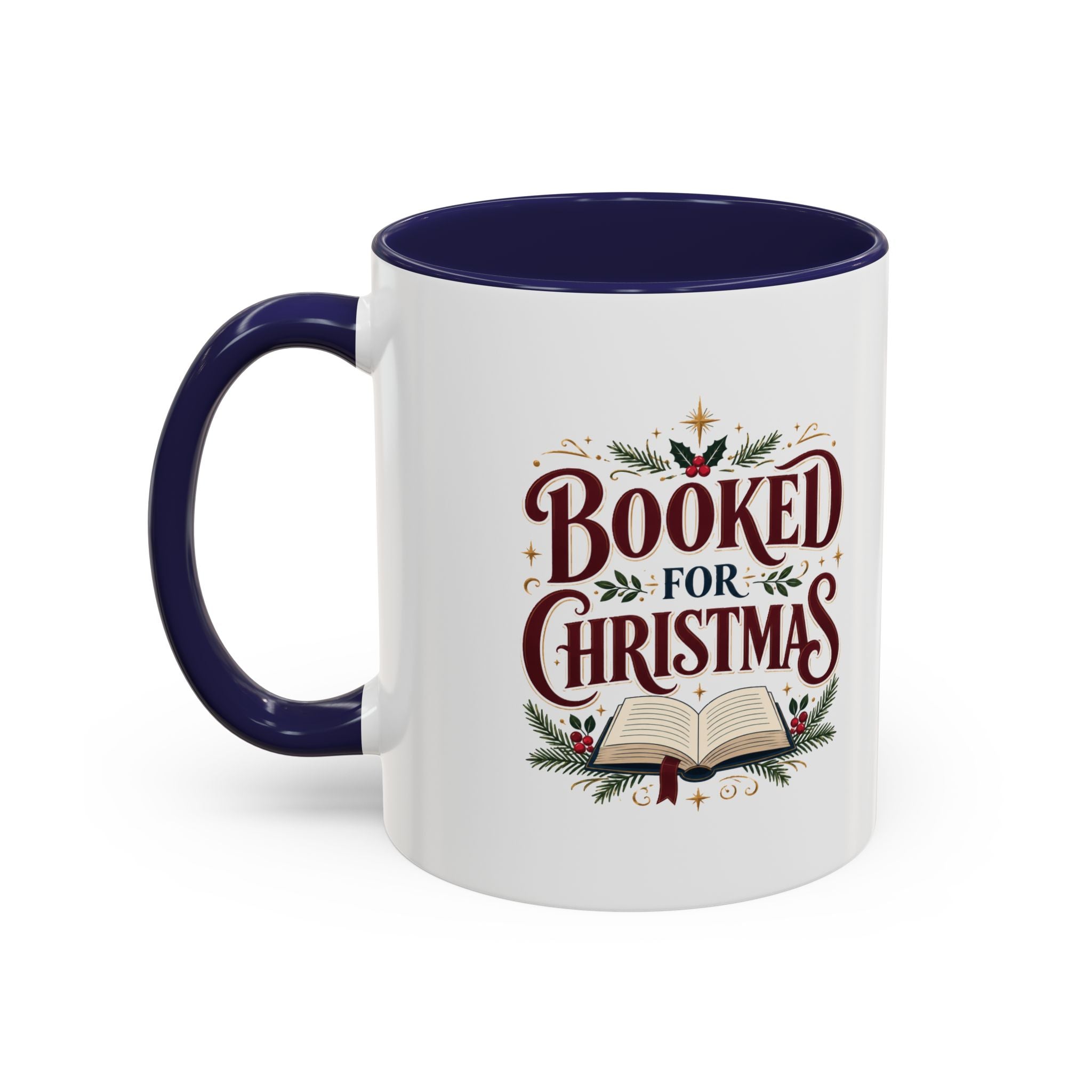 Christmas Booked for Christmas Coffee Mug — Holiday Book Lover Accent Mug