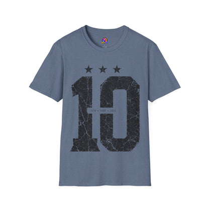 Vintage Argentina Worldcup winning No. 10 Jersey T-Shirt — Distressed Number Tee with Three Stars