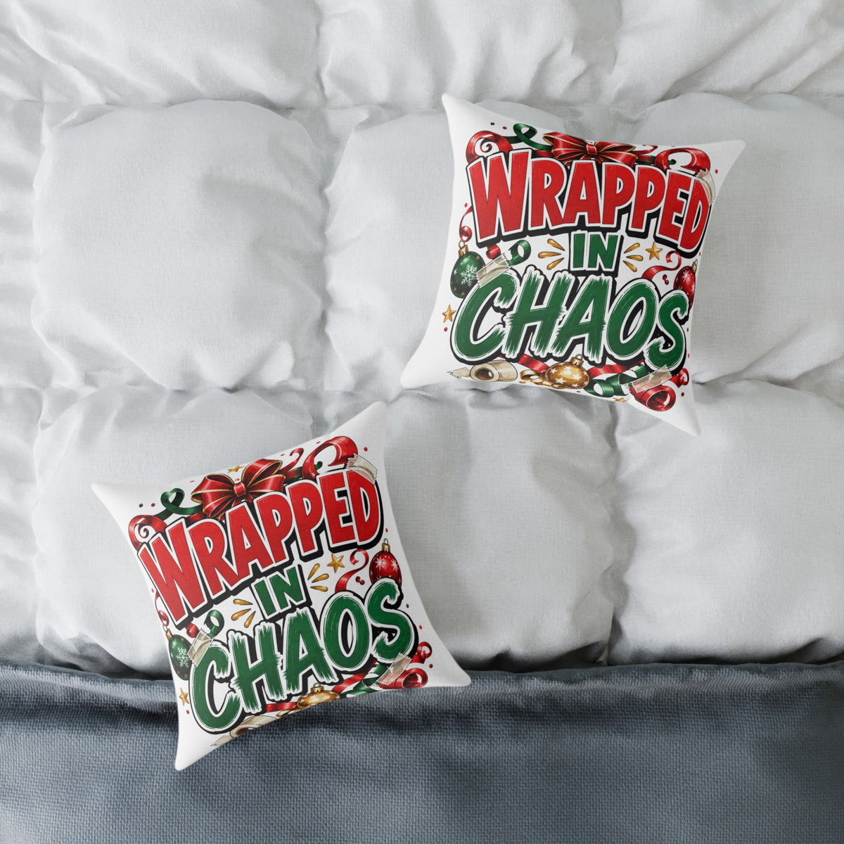 Christmas Wrapped in Chaos Holiday Throw Pillow