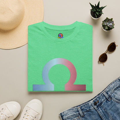 Omega Symbol T-Shirt — Pastel Gradient Drip Design