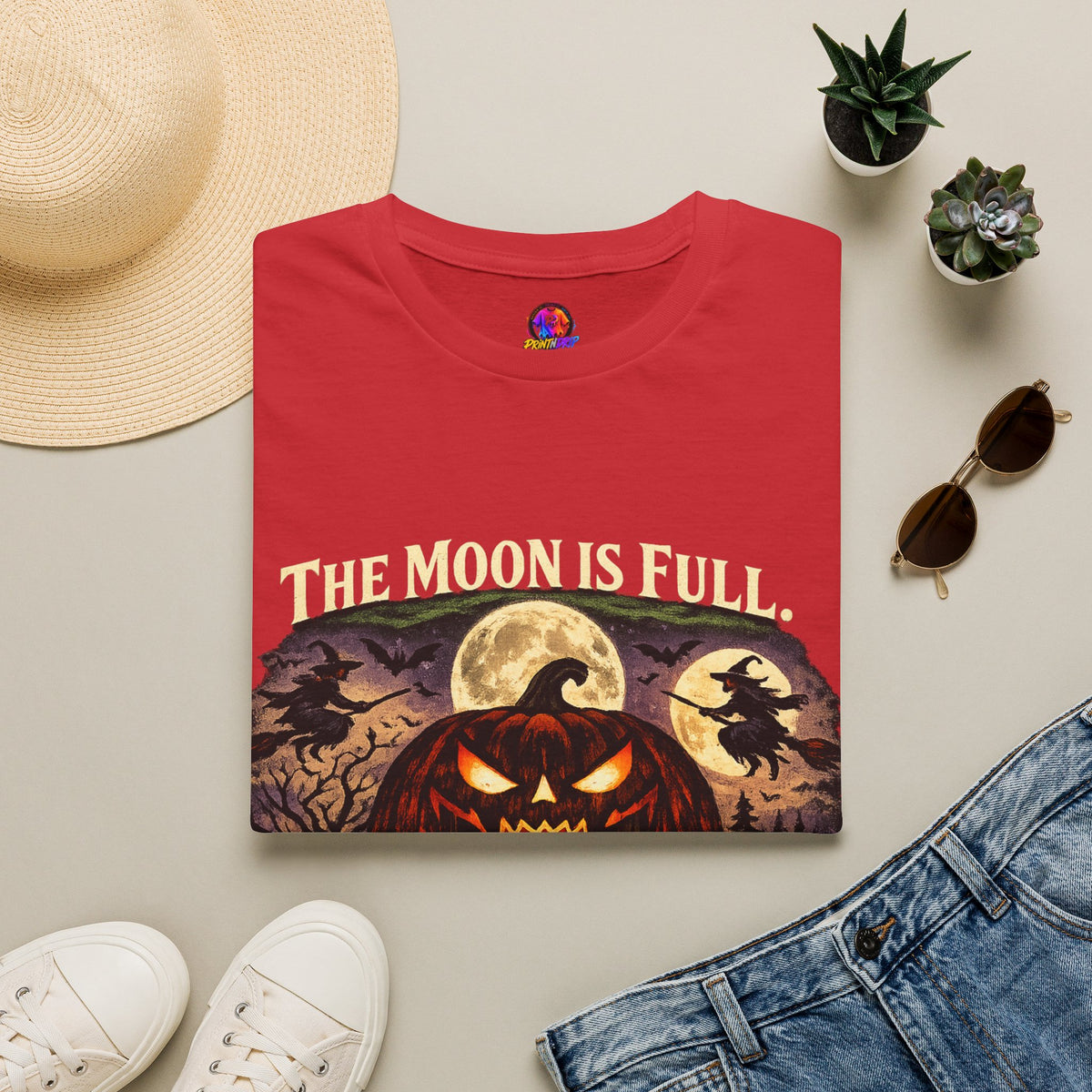 Halloween The Moon Is Full Unisex Softstyle T-Shirt