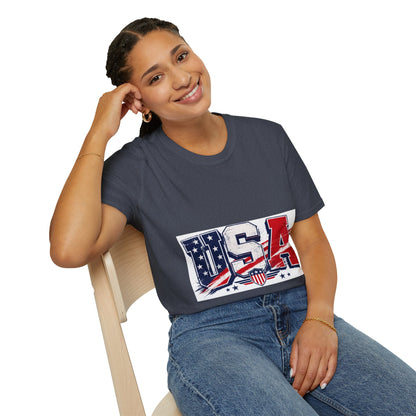 USA Flag Graphic T-Shirt — Patriotic Red White & Blue Tee