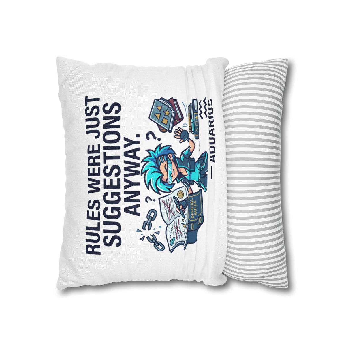 Aquarius Zodiac Spun Polyester Square Pillowcase
