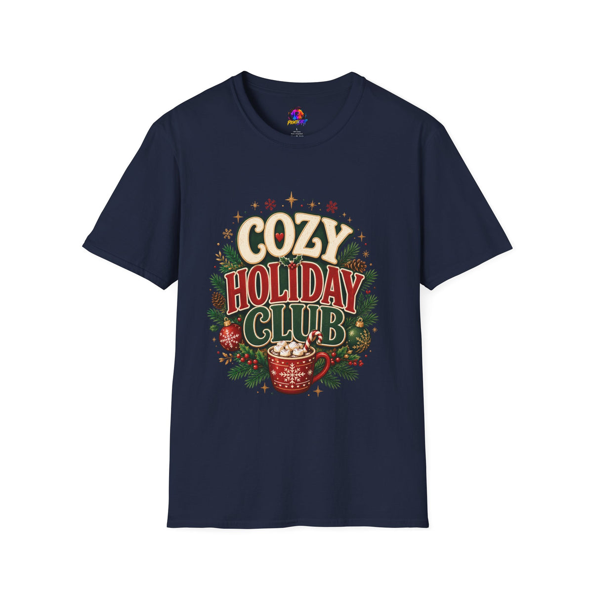 Cozy Holiday Club T-Shirt — Festive Christmas Cozy Cocoa Graphic Tee