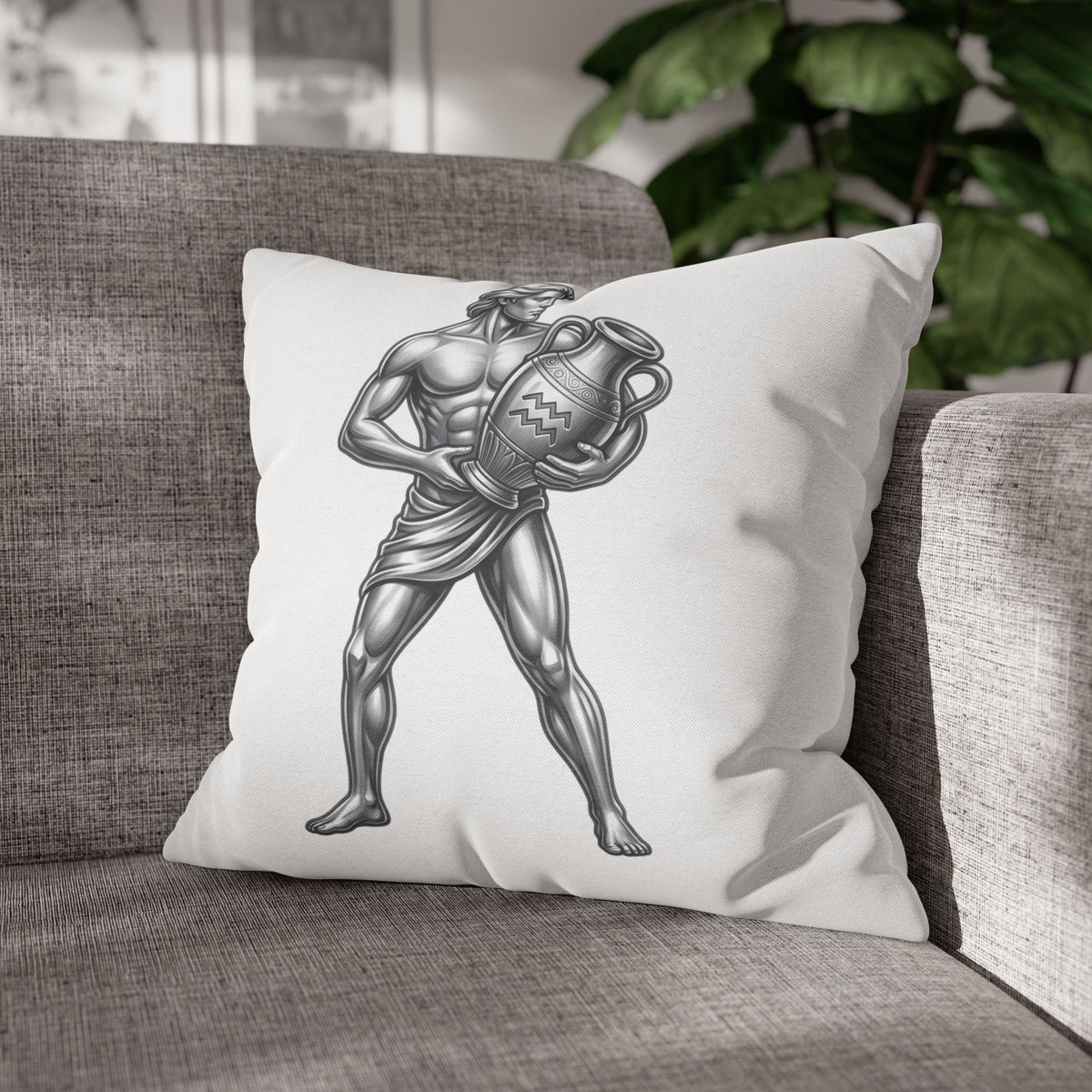 Aquarius Zodiac Pillow pillowcase — Mythical Water Bearer Decorative Throw Pillow