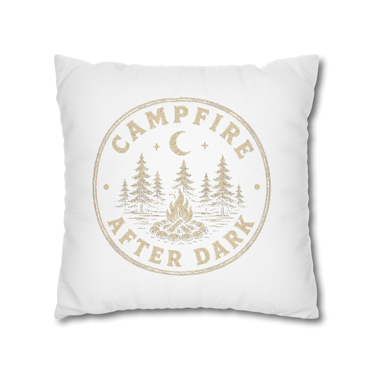 Campfire After Dark Decorative Pillowcase  Milo Bailey Dog Dad Mom— Rustic Camping Throw Pillow Cover