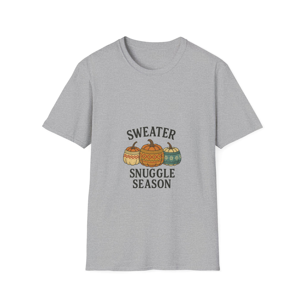 Sweater Snuggle Season T-Shirt — Cozy Fall Pumpkin Sweater Graphic Tee - Trending Now - October 2026