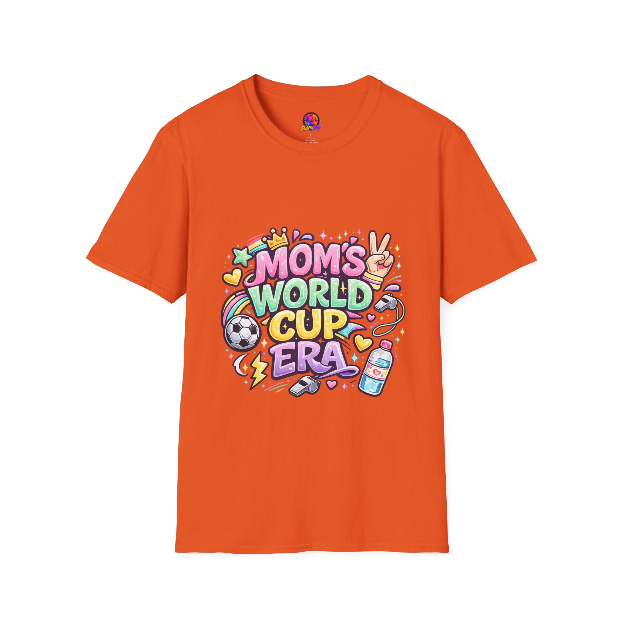 Girls Kids Mom's World Cup Era T‑Shirt — Playful Soccer Mom Tee