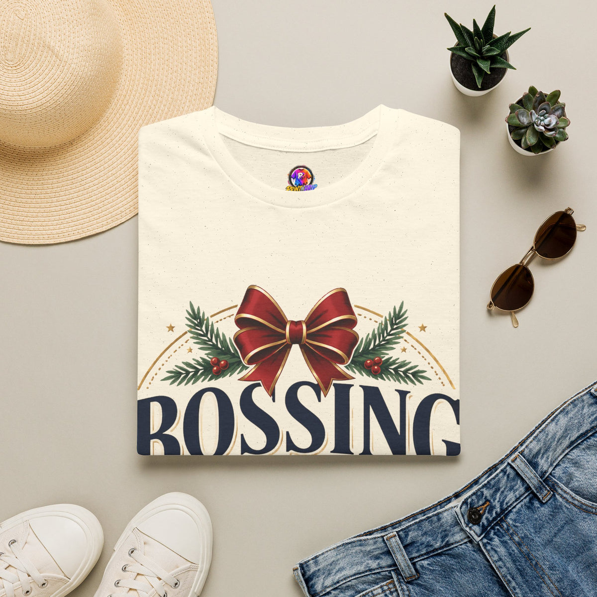 Christmas “Bossing Through Christmas” T‑Shirt — Funny Holiday Boss Gift