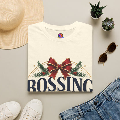 Christmas “Bossing Through Christmas” T‑Shirt — Funny Holiday Boss Gift