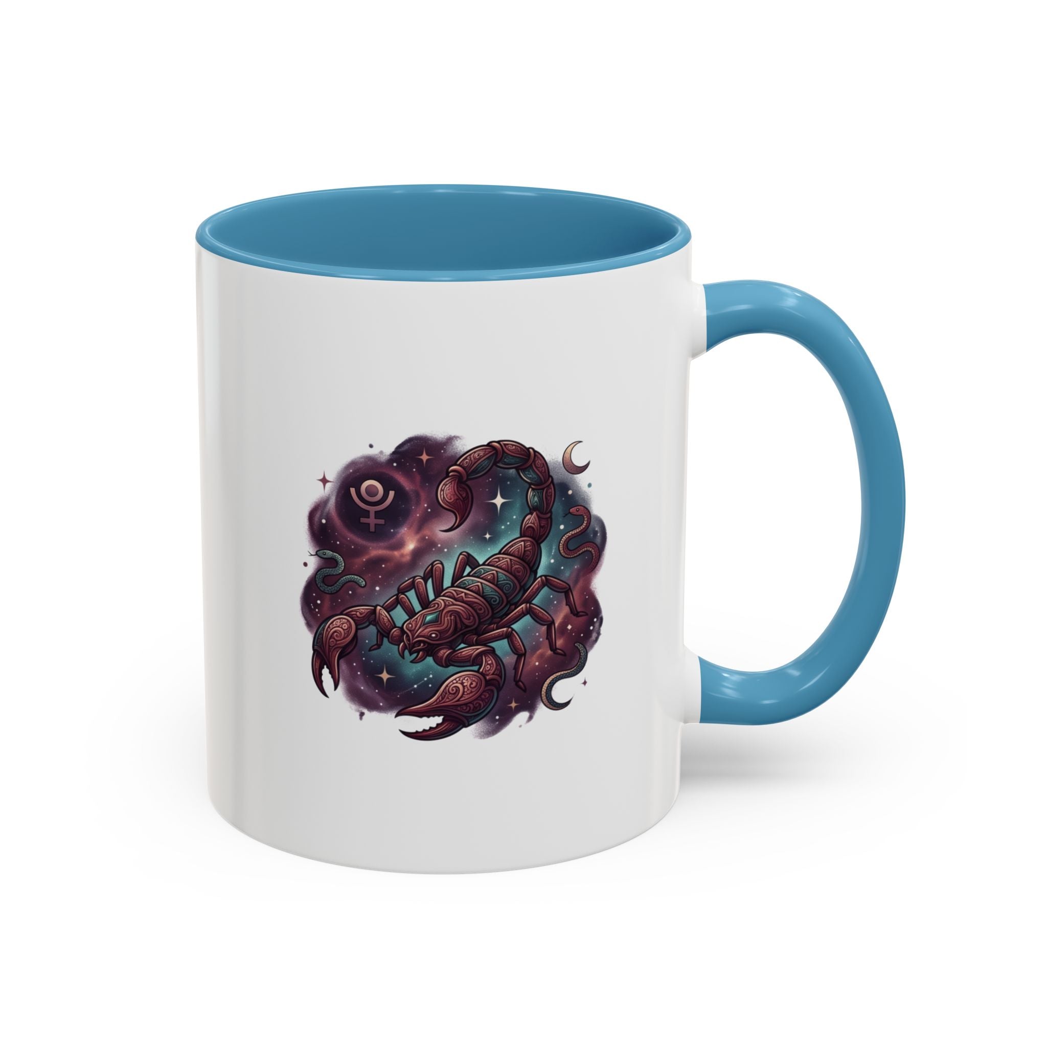 Scorpio Zodiac Accent Coffee Mug — Celestial Scorpion Astrology Design