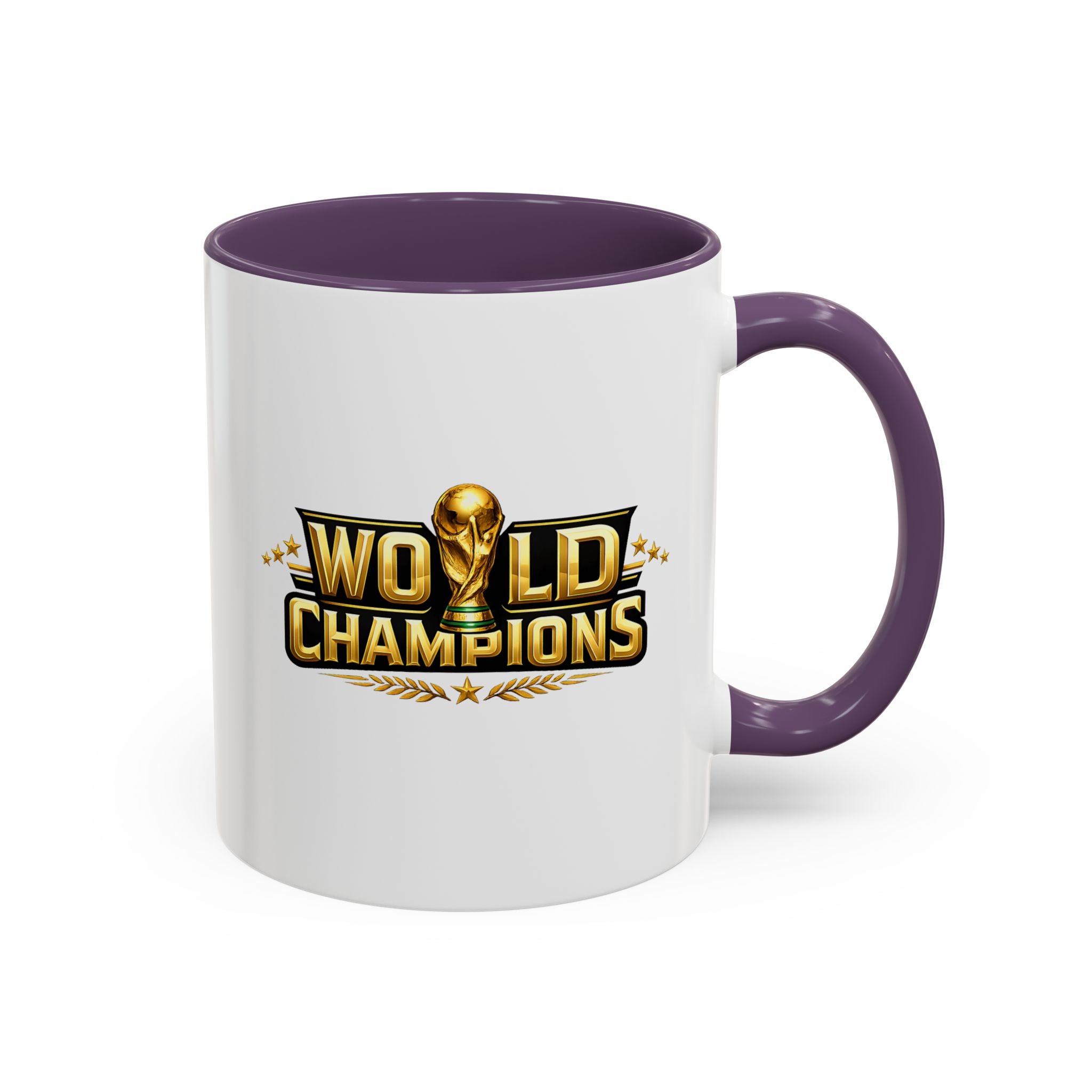 World Champions Accent Coffee Mug – Gold Trophy Sports Fan