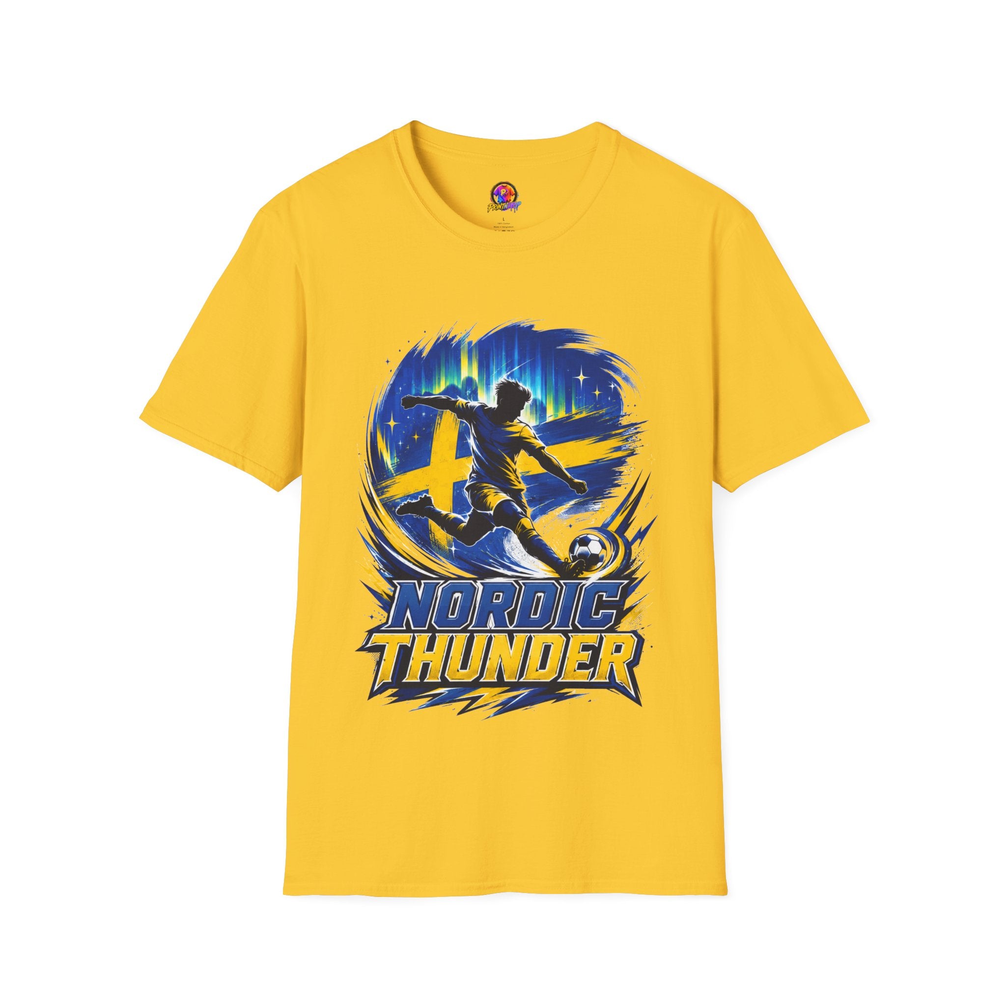 Sweden Nordic Thunder Soccer T-Shirt — Sweden Football Fan Tee