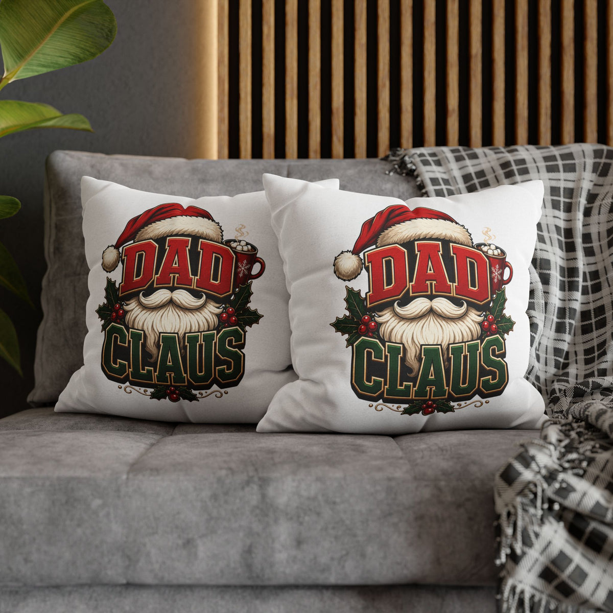 Dad Claus Christmas Pillowcase — Festive Santa Beard Holiday Decor
