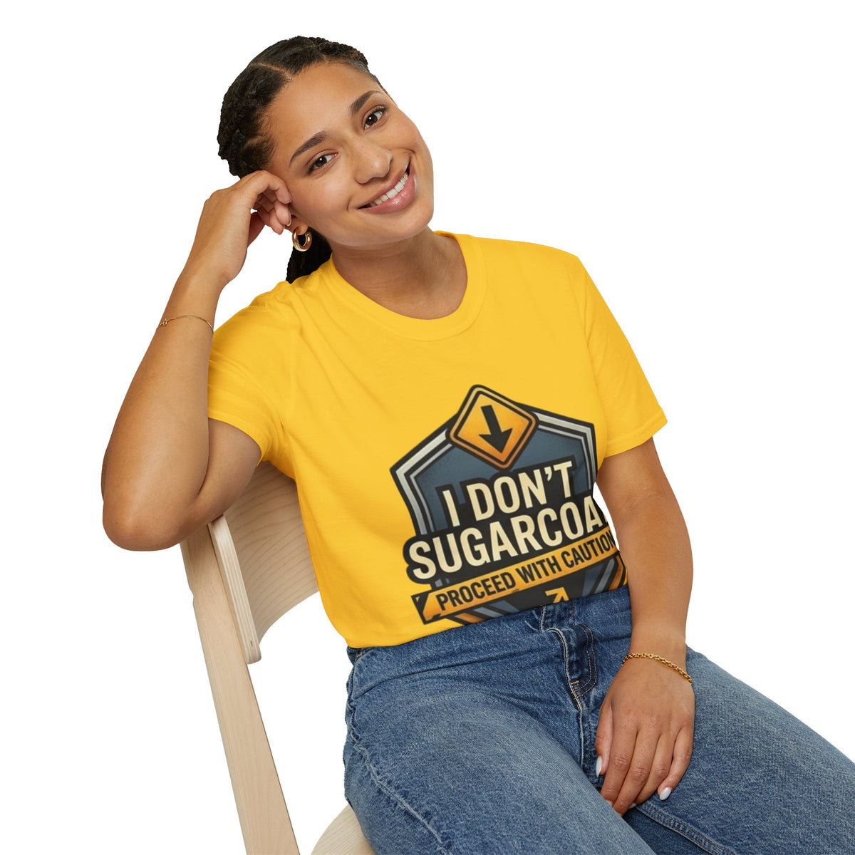 I Don't Sugarcoat T-Shirt — Funny Bold Graphic Tee (Proceed With Caution)