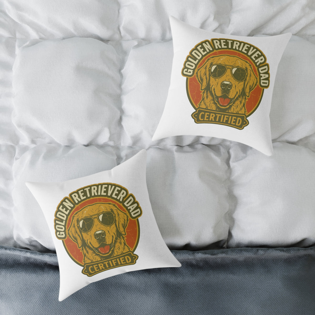 Funny Golden Retriever Dad Certified Pillow