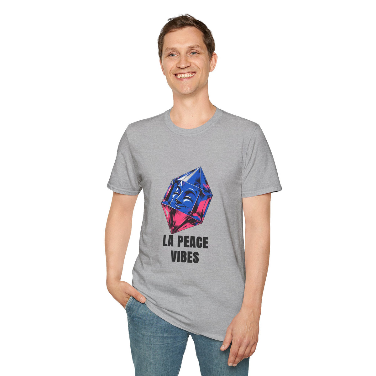 Peace Vibes T-Shirt — Blue Crystal Smiling Buddha Graphic Tee - Trending Now - August 2026