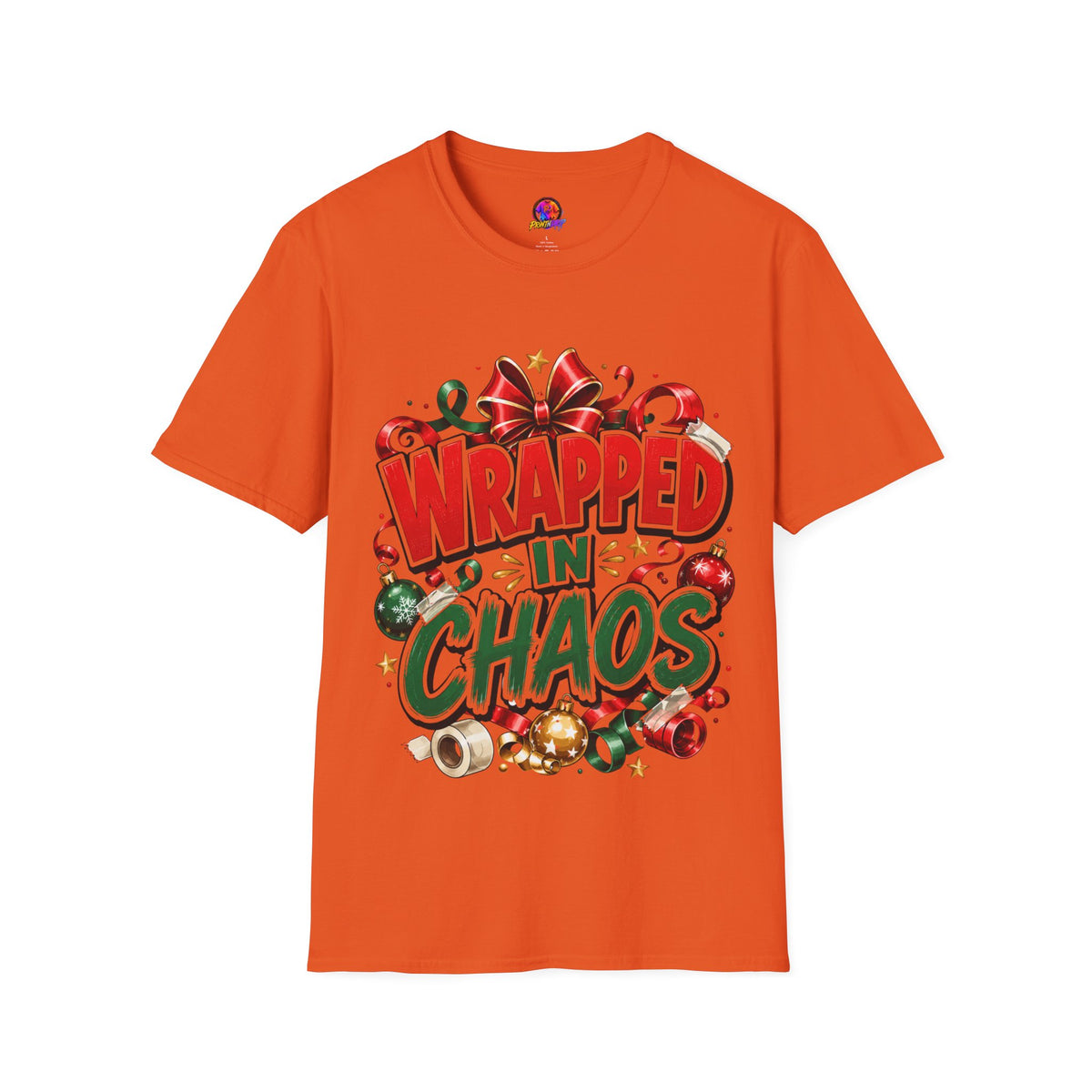 T-Shirt — "Wrapped in Chaos" Holiday Graphic Tee
