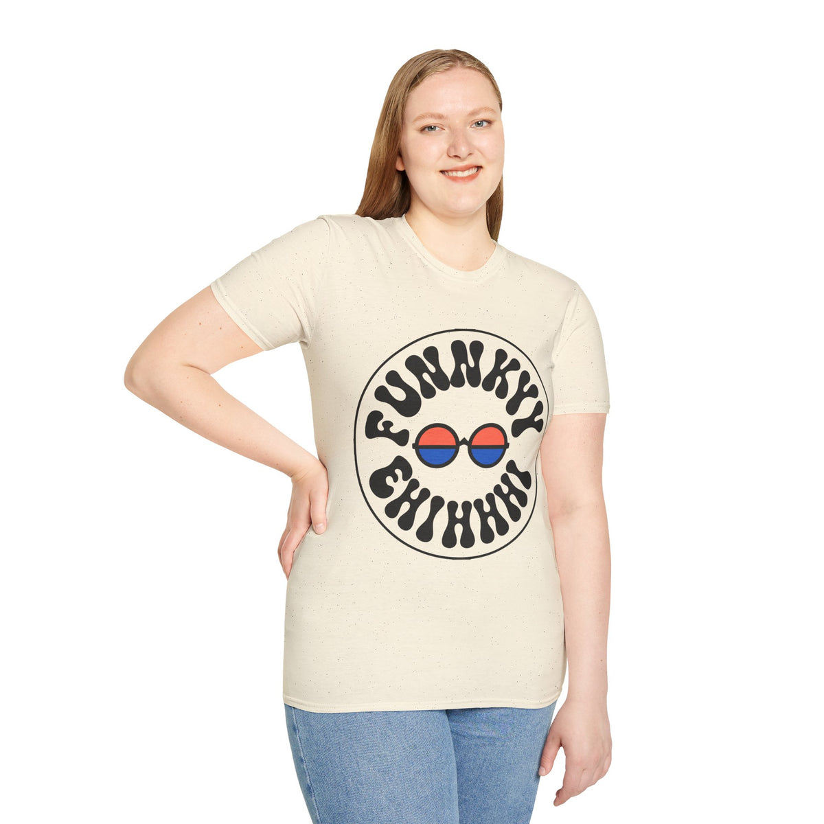 Funky Circle Graphic T-Shirt — Retro Smiley Sunglasses Tee - Trending Now - August 2026