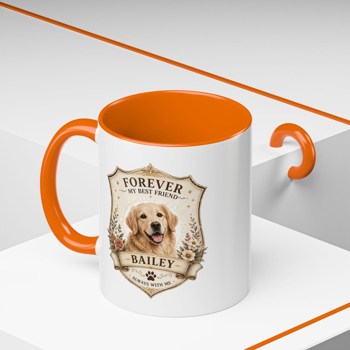 Milo Bailey Dog Dad Mom Golden Retriever Memorial Coffee Mug – “Forever My Best Friend” Personalized Dog Tribute