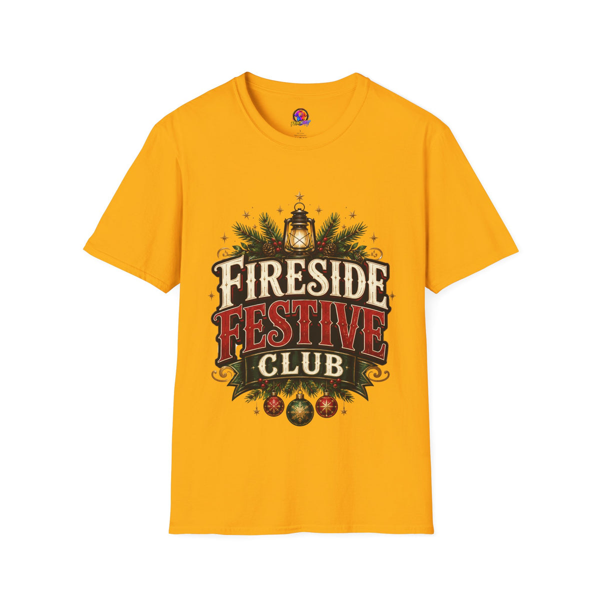 Fireside Festive Club T-Shirt — Cozy Holiday Lantern Graphic Tee