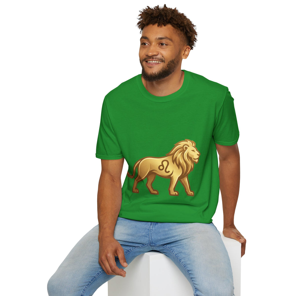 Leo Zodiac Lion T-Shirt — Gold Astrology Tee for Leo Birthdays & Zodiac Fans