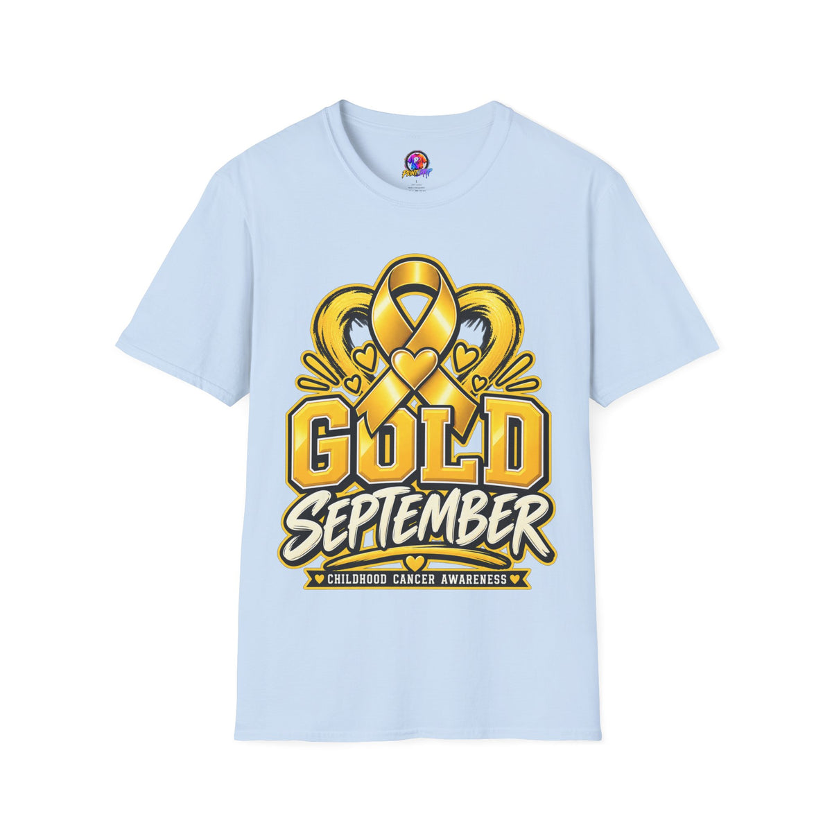 Gold September T-Shirt — Childhood Cancer Awareness Ribbon Tee